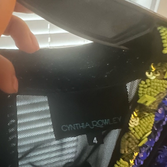 Cynthia Rowley Mesh Gown with Beading and Embroidary - Picture 6 of 8